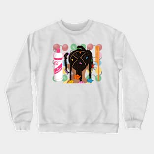 Black Girl Hair Pink Moisturizer Comb Art Crewneck Sweatshirt